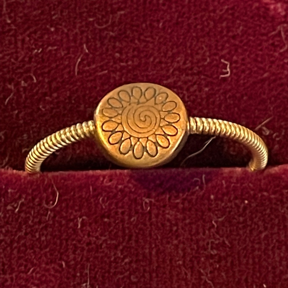 Artist made fun little red bronze ring